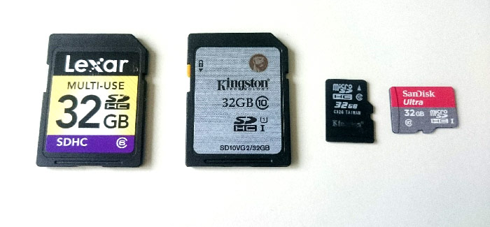 SD and microSD memory cards test