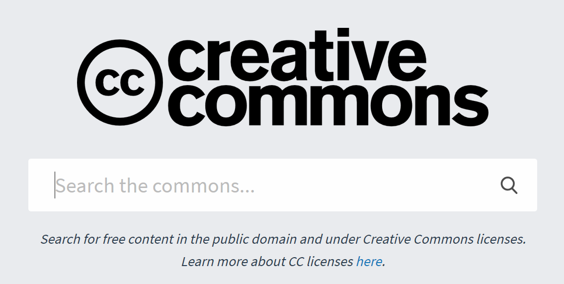 Creative Commons search tool
