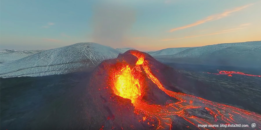 erupting volcano